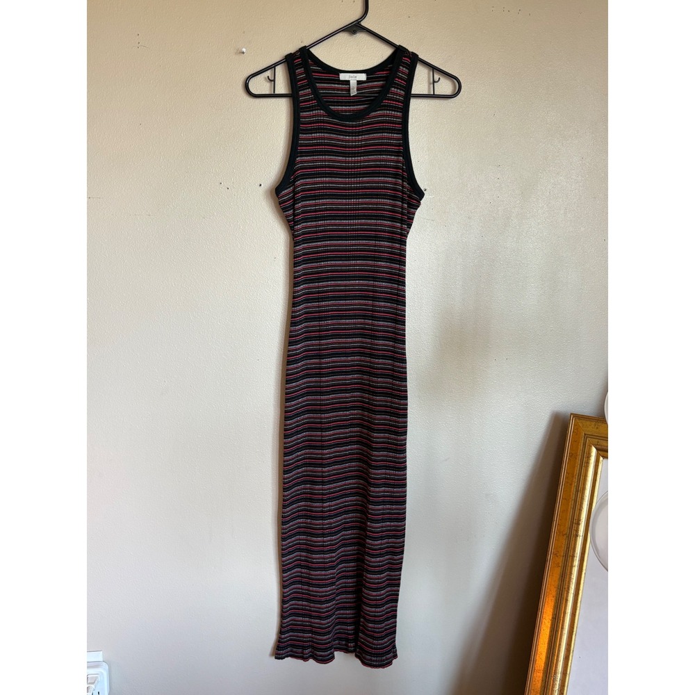 Joie‎ Striped Ribbed Knit Racerback Midi Dress Slim Fit Sleeveless Casual